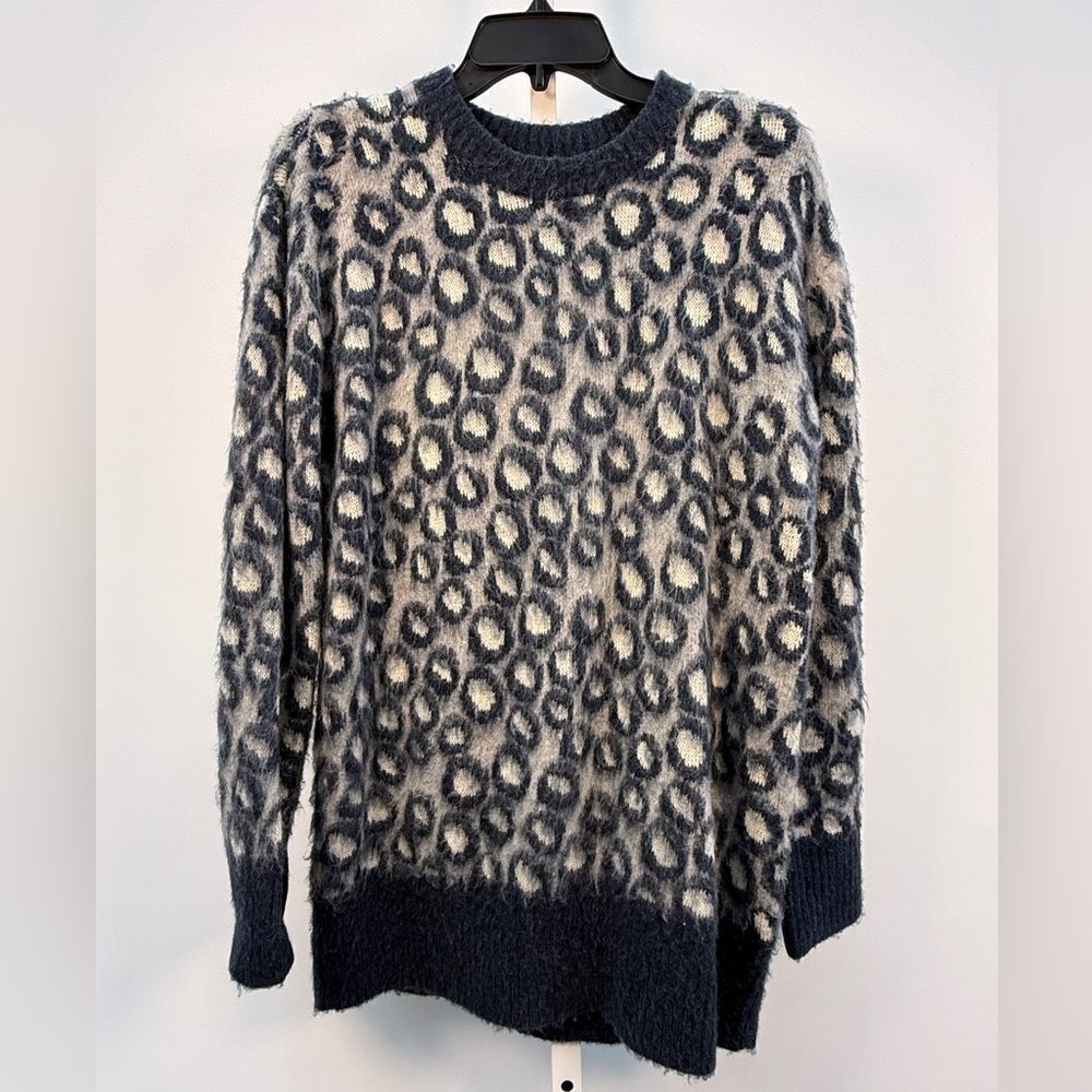 Current Elliott Soft Oversized The Cali Leopard Print Sweater XS NWT